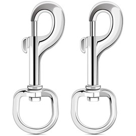 ERKOON Extra Large 4.23 Inch Swivel Eye Bolt Snap Hooks 220Lbs Load Capacity Zinc Alloy Single Ended Flag Clips Heavy Duty Trigger Bolt Hooks (2 Pack)