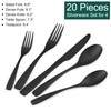 Bettlife 40 Piece Silverware Set, Matte Black Silverware Set for