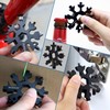 ZOEKIM 18-in-1 Snowflake Multitool, Stainless Steel Snowflakes Multitool Keychain, Combination