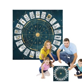 Tarot Mat | Square Flannel Altar Tarot Cloth | Flannel Board Game Mat Metaphysical Horoscope Card Pad for Divination, Astrology & Oracles