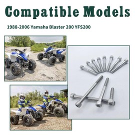 BIGLKNM Polished Bolt Screw Kit Compatible for Yamaha 1988-2006 Blaster 200 YFS200, 54pcs (7Pack) Motorcycle 304 Stainless Steel Engine Bolt Kit for Yamaha