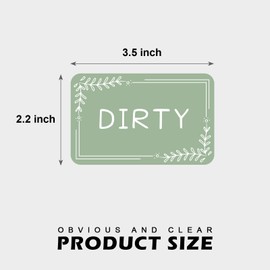 Guokoko Dishwasher Magnet Clean Dirty Sign, Universal Double Sided Clean and Dirty Refrigerator Dish Washer Sign Magnet, Magnets Flip with Magnetic Plate Indicator Sign for Kitchen B