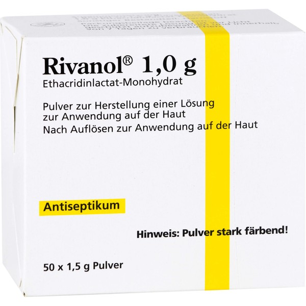 Rivanol 1,0 g, Pulver zur Herstellung einer Lösung zur Anwendung auf der Haut, 50 St PUL