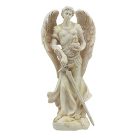 Gifts & Decors Ebros Ivory Finish Holy Saint Jegudiel Archangel Jehudiel Statue 5" Tall Collectible Figurine Angelic Patron of All Who Work and Spiritual Endeavors The Reward of God