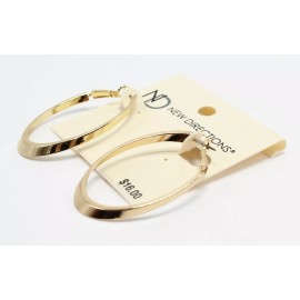 New Directions Gold Elongated Hoop Earrings nwt #E1350