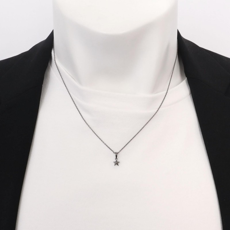 Laracristy sv925 Charm Stella Star Women's Men's Silver Pendant Necklace,