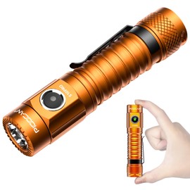 PIOOCAN S10Pro LED Flashlights, High Powered 2500 Lumens Super Bright Tactical Flashlight, Rechargeable, 5 Modes Magnetic Waterproof Flash Lights for Emergency, Outdoor, Home, Camping, Hiking (Orange)