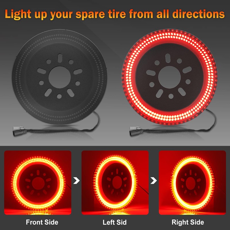 BORDAN Spare Tire Brake Light for Wrangler JL JLU Plug