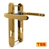 TSS Polished Brass UPVC Door Handle Pair Set, Sprung, 92mm