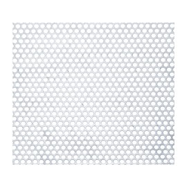 PATIKIL 11.8 x 11.8 Inch 304 Stainless Steel Perforated Sheet 2 Pieces 0.3 Inch Round Hole 20ga Expanded Metal Mesh Plate Sieve Decorative Mesh for Ventilation Grill