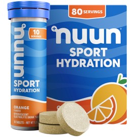 Nuun Sport Electrolyte Tablets - Dissolvable in Water, Orange,  Essential Electrolytes for Hydration, g Sugar Drink Mix, Vegan, Non-GMO,  Pack ( Total Servings)