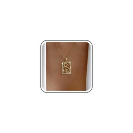 TseenYi Dragon Squear Pendant Necklace Gold Dragon Totem Necklace Hollow Carved Dragon Necklace Crystal Squear Hollow Chain Chain Jewellery for Women and Girls Gifts