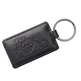 Peanuts 70709 Keychain, Men's, Women's, Genuine Leather, Keyring, "RIDER" Series, (Black), Black