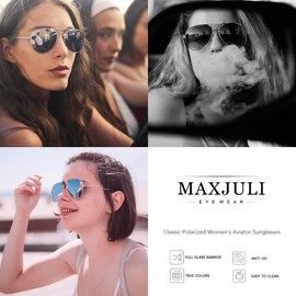 MAXJULI Baby Sea Polarized Aviator Sunglasses for Small to Medium Face 8017&8018