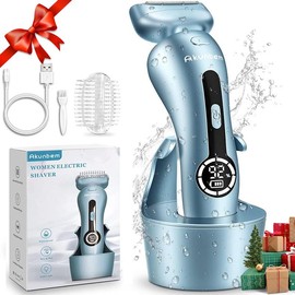 Akunbem Electric Shaver for Women Best Electric Razor for Womens Bikini Legs Underarm Public Hairs Rechargeable Trimmer with Detachable Head Cordless Wet Dry Use Precise Safe Christmas Gift New Year Gift Shaving Waterproof:_blue