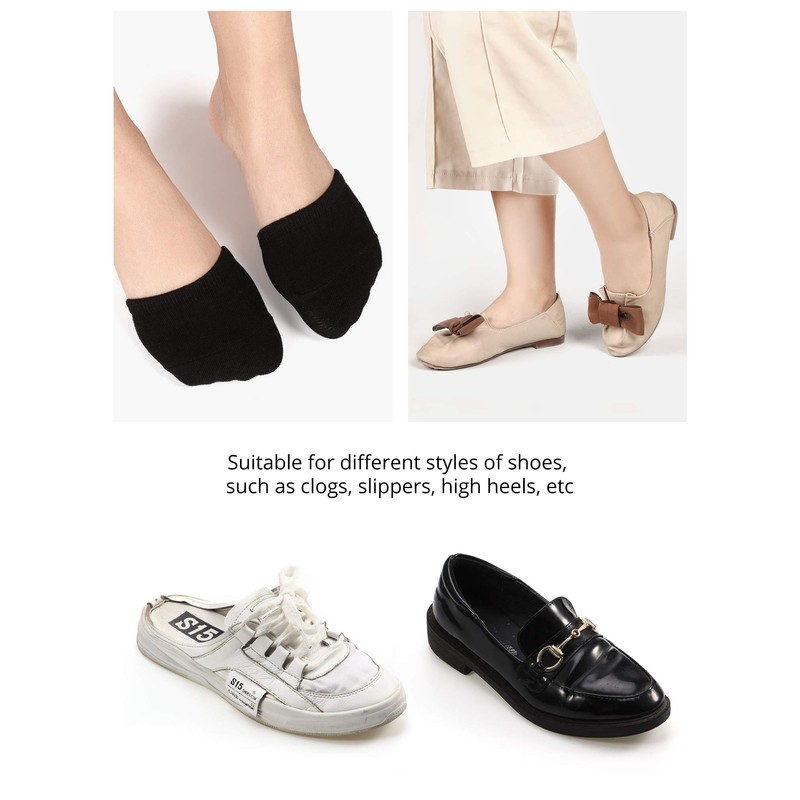 SATINIOR 8 Pairs Toe Topper Socks for Women, Mule Toe