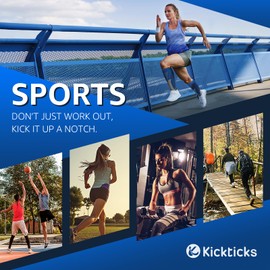 Kickticks 4 Pairs Compression Socks for Woman & Man Unisex 20-30mmHg Knee high Plus Size Wide Calves for Flying Running…, 01 Blue| Black| White| Green, Small-Medium