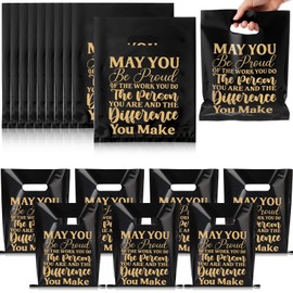 Kolldenn 50 Pcs Employee Appreciation Gift Bags Bulk Thank You Merchandise Bags with Handle May You Be Proud Social Worker Inspirational Plastic Goodie Pouch for Teacher Employee Coworker Nurse Retail