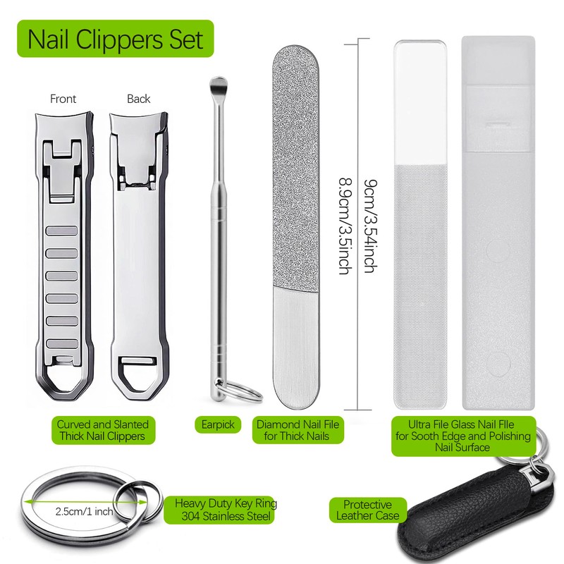 VOGARB Keychain Nail Clippers for Men Fingernail and Toenails, Portable