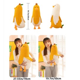 NatureMan 50 cm Banana Duck Plush Toy, Cute Banana Duck Stuffed Animals, Soft Banana Duck Plush Cushion Gifts for Boys Girls Birthday Christmas