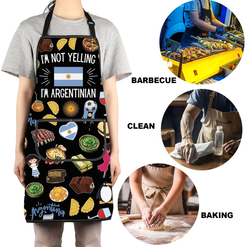 MYSOMY Argentina Aprons With Pocket Argentina Flag Apron Buenos Aires