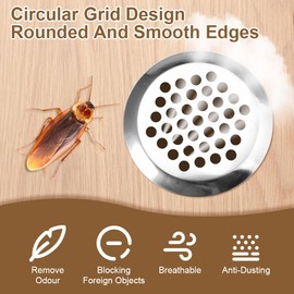 Pack of 30 Round Ventilation Grille, Stainless Steel, 35 mm Ventilation Grille, Round, Stainless Steel Ventilation Grille, Round Ventilation Grille, Stainless Steel, Ventilation Hole for Wardrobe,
