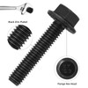 VGBUY M10-1.5 x 35mm Flanged Hex Head Bolts,Class 10.9 Black