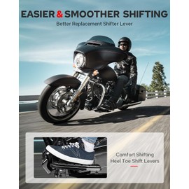 Benlari Toe Shifter Lever Pegs, Stainless Steel Heel Shift Pegs Fit for Harley Touring 1988-2024 Street Glide Road Glide Electra Glide Road King, 2008-2024 Trike, 1986-2017 FL Softail, Chrome, 1PCS