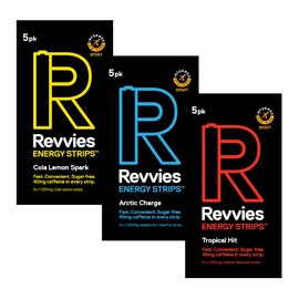 Revvies Energy Strips - Starter Pack | Almost Instant Boost | 15 Strips | 40mg Caffeine | Easy On The Stomach | Great For Exercise | Vegan | Sugar-Free