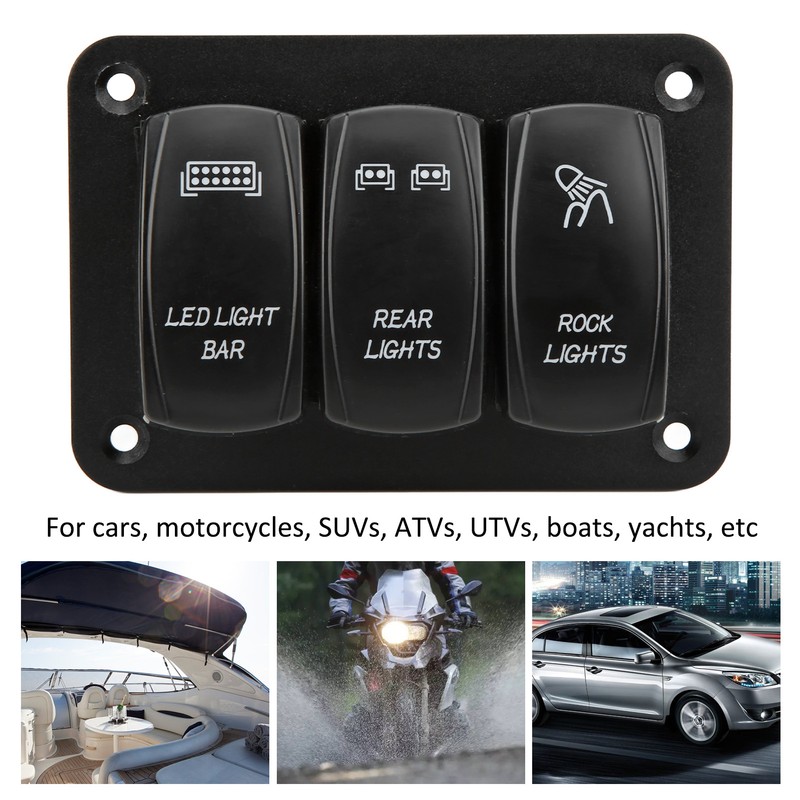 5Pin 3 Gang Rocker Switch Panel Led Light Bar Switch