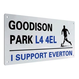 Football Club Sign for Everton, Street Sign Everton Gifts for Men Boy, Tin Sign Metal Poster Wall Decor Everton Football Club Chant - I SUPPORT EVERTON