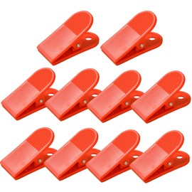 10 Pcs Bulldog Clips, 58mm Plastic Clips, Paper Binder Receipt Filing Memo Holder Clamps for Restaurants, Gyms, Locker Rooms, Office - Red