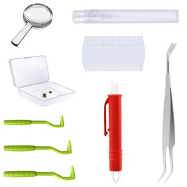 Tick Removal Tools for Pets Humans Farm Animals, Pain Free Twister Bar Hook Remover (S M L), Fine Point Tweezers Tick Puller Removes Head & Body, Pince A Tique Pour Chien Flea Lice Comb Kit