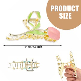3 Stück Haarspangen Metall Haarklammer Weizen Hair Clips Tulip Hinterkopf Clip Große Blumen Haarspange,haarspange blume,haarklammer,haarspangen damen