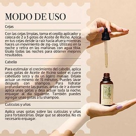Yuya - Aceite de Ricino Prensado en FríoEstimula el Crecimiento de Cejas y PeloTratamiento Tópico para Piel Contiene Ácidos Grasos Esenciales,