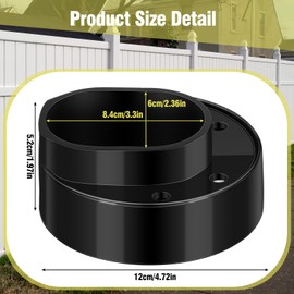 Threlaco 10 Pack Ultra Durable Vinyl Fence Post Donut Heavy-Duty 2-3/8" Steel Post to 5" Vinyl Stabilizer Adapter for Fence Installation Meets 0.150" Wall Thickness