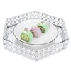 Crystal Tray Mirror Hex Shaped Multifunctional Dessert Pastry Fruit Storage