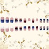 24Pcs 4th of July Press on Nails Short Square Fake