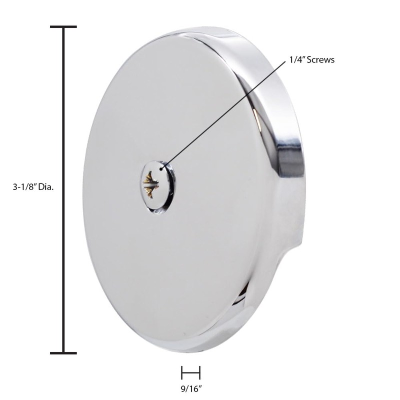 Westbrass D328-01 One Hole Tub Overflow Faceplate with Screw, Polished