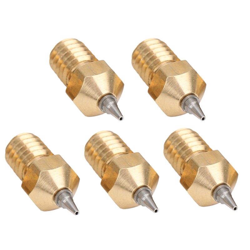 5Pcs 3D Printer Nozzle Set Brass with Stainless Steel Tips
