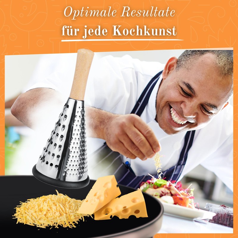 SIMPLEX DOMO Kitchen Grater - Cone Design - Beech Wood