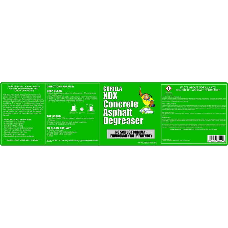 Garage Gorilla XDX Concrete and Asphalt Cleaner, Live Enzymes to