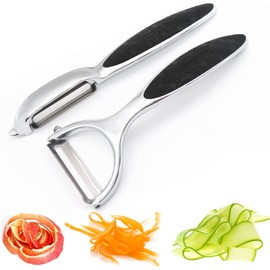 Premium Stainless Steel Vegetable & Fruit Peelers – Ergonomic Y & I-Shaped Kitchen Peelers for Potatoes, Carrots, Apples – Ultra-Sharp Blades with Non-Slip Comfort Grip(2-Pack)