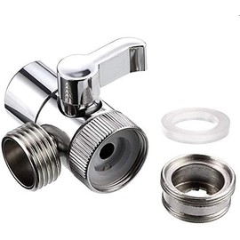 PureSec DV09 Kitchen and Bathroom Sink Faucet Diverter Valve with Aerator and Male Threaded Adapter for 1/2" Hose Attachment for Water Diversion Brass