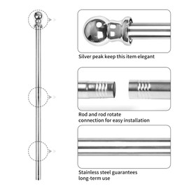 Quarut House Flag Pole Kit,Including 6Ft Stainless Steel Flag Pole,Heavy Duty Nylon 3x5 Ft American Flag,Aluminum Alloy Rings and Bracket.Wall Mounted Flagpole Set for Residential Commercial（Silvery）