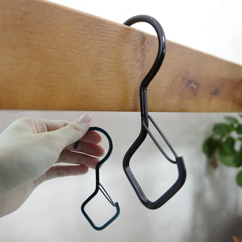Hoshisea Pack of 12 Hanging Hooks, S Hooks, Black, Used