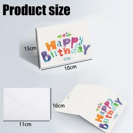 Geli 24 Unique Happy Birthday Cards with Envelopes and Short Generic Message Inside, 24 Unique Designs, 7.9x5.9 inches, Birthday Cards Assortment for Men, Women and Kids