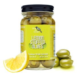 Green Jay Gourmet Lemon Stuffed Olives – Stuffed Green Olives for Cocktail Garnish & Cheese Board Recipes – Dirty Martini Olives & Cocktail Olives – Gourmet Olives – All Natural – Large – 16 Ounces
