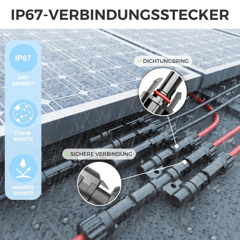 deleyCON PV4 Solar 3-Way Y Plug Pair 1500 V Male/Female
