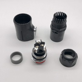 CNLINKO 3 Pin 50Amp Power Industrial Circular Connector, Male Plug & Female Panel Mount Receptacles Socket Jack, Rated 50amp, Outdoor Waterproof IP67, Easy Plug and Pull, Screw Locking Termination